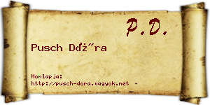 Pusch Dóra névjegykártya